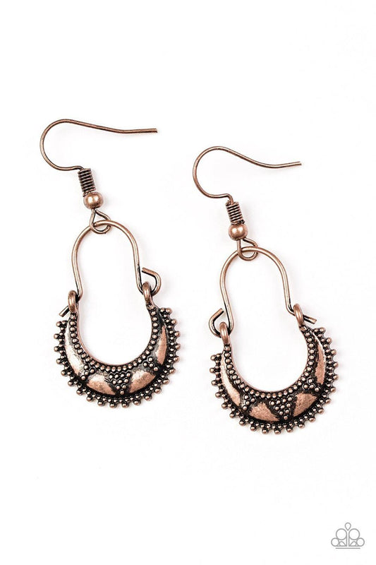 Paparazzi Accessories - Industrially Indigenous - Copper Earrings - Bling by JessieK