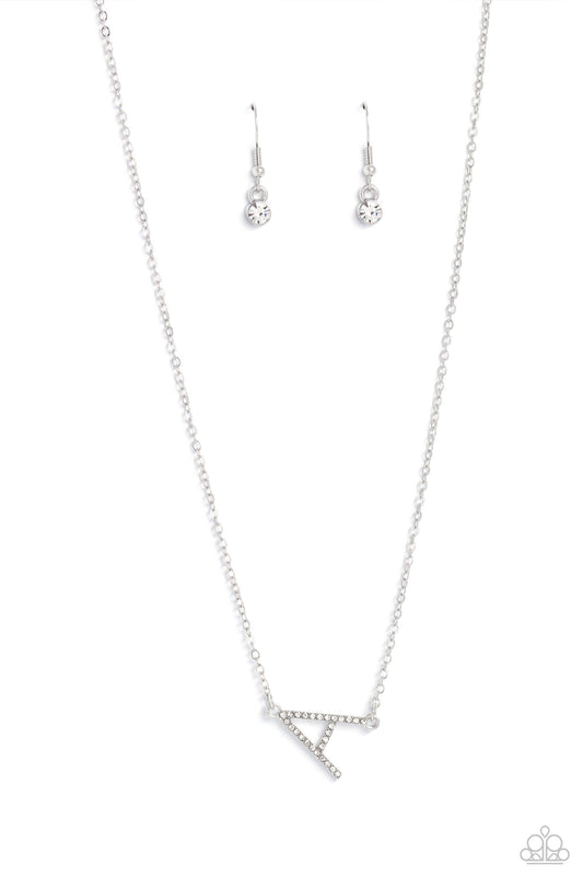 Paparazzi Accessories INITIALLY Yours - A - White Necklace