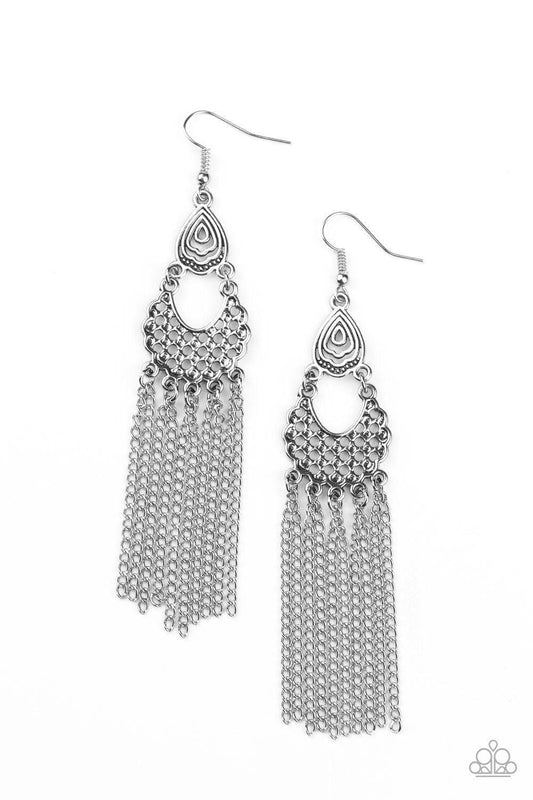 Paparazzi Accessories - Insane Chain - Silver Earrings - Bling by JessieK