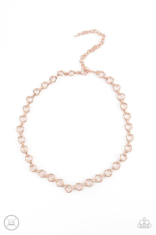 Paparazzi Accessories - Insta Connection - Rose Gold Choker - Bling by JessieK