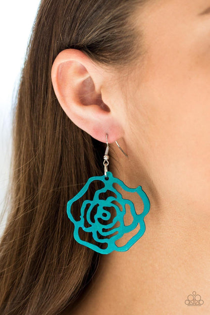 Paparazzi Accessories - Island Rose - Blue Earrings - Bling by JessieK