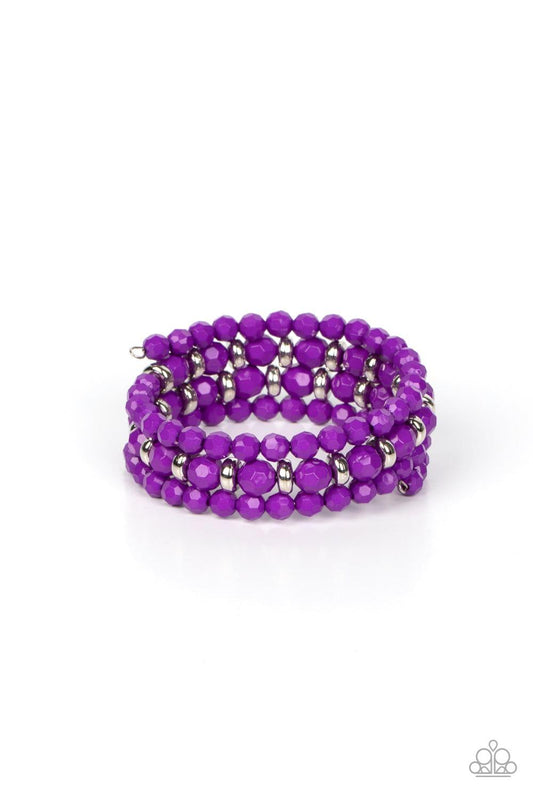 Paparazzi Accessories - Its a Vibe - Purple Coil Bracelet - Bling by JessieK