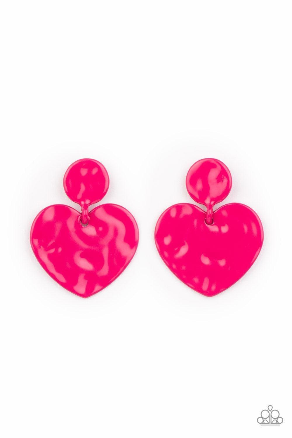 Paparazzi Accessories - Just a Little Crush - Pink Earrings - Bling by JessieK