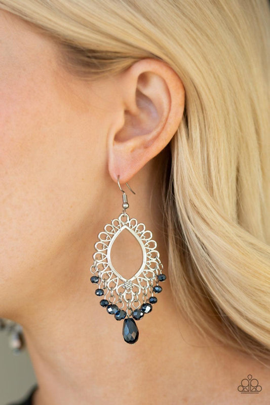 Paparazzi Accessories - Just Say Noir - Blue Earrings - Bling by JessieK