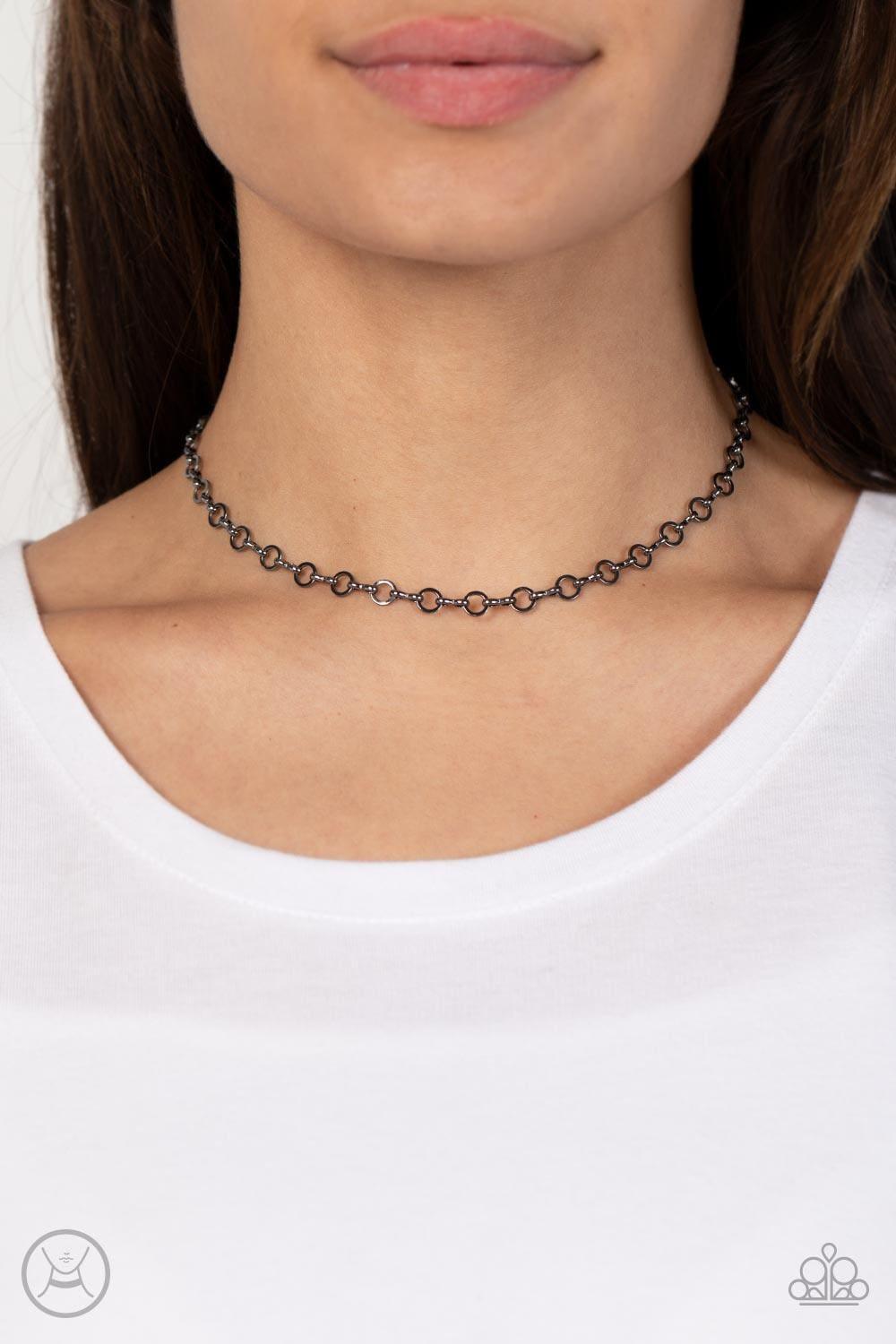 Paparazzi Accessories - Keepin It Chic - Black Choker Necklace - Bling by JessieK