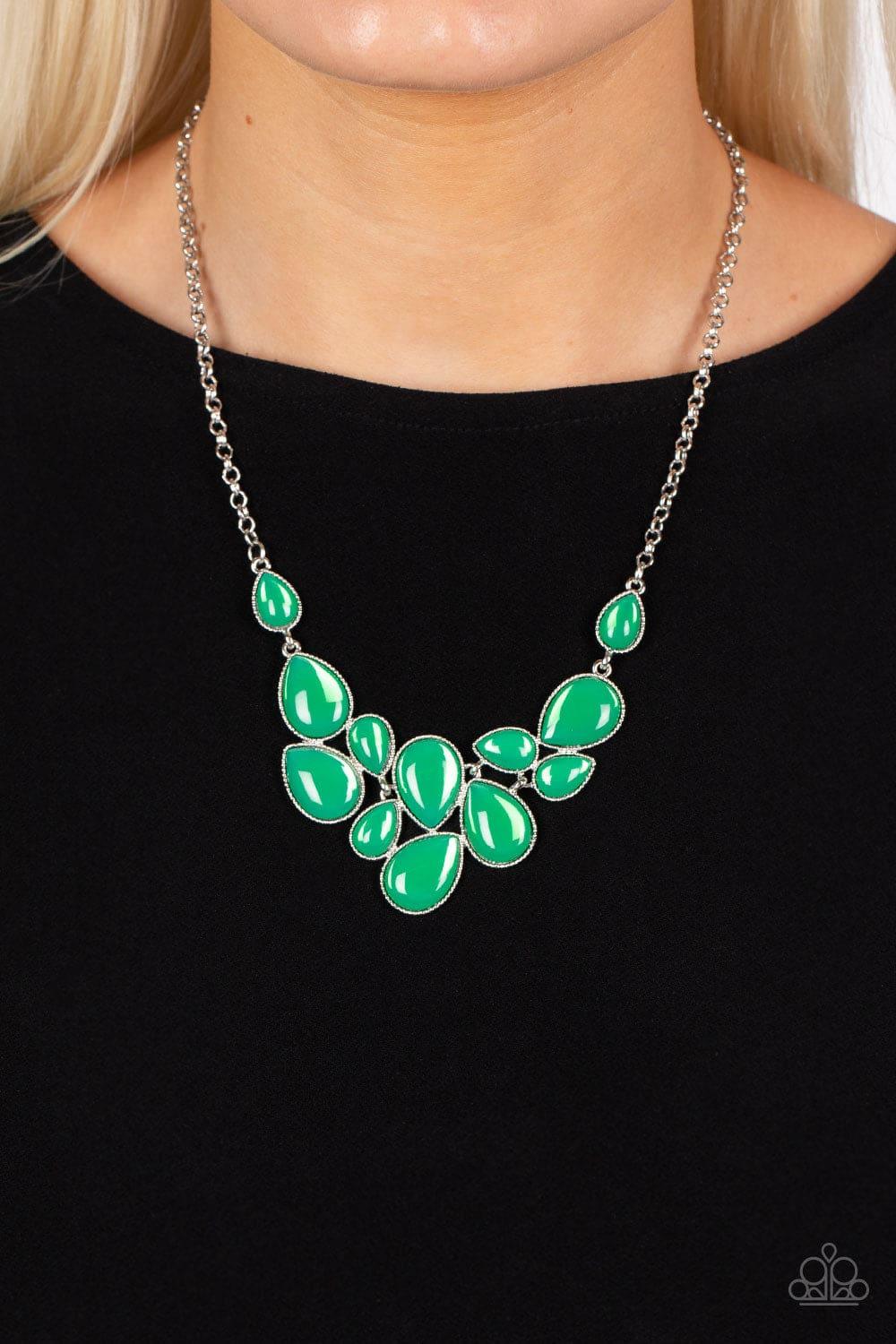 Paparazzi Accessories - Keeps Glowing And Glowing - Green Necklace - Bling by JessieK