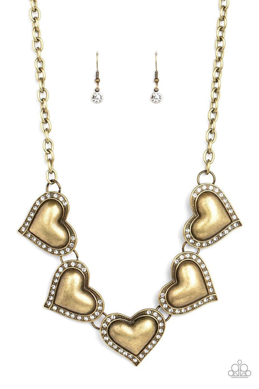 Paparazzi Accessories - Kindred Hearts - Brass Necklace - Bling by JessieK