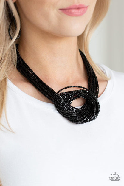 Paparazzi Accessories - Knotted Knockout - Black Necklace - Bling by JessieK