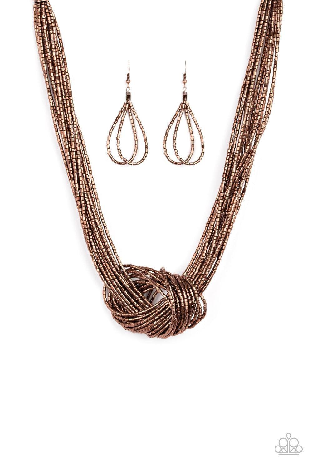 Paparazzi Accessories - Knotted Knockout - Copper Necklace - Bling by JessieK