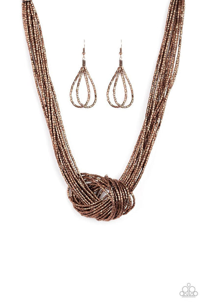 Paparazzi Accessories - Knotted Knockout - Copper Necklace - Bling by JessieK