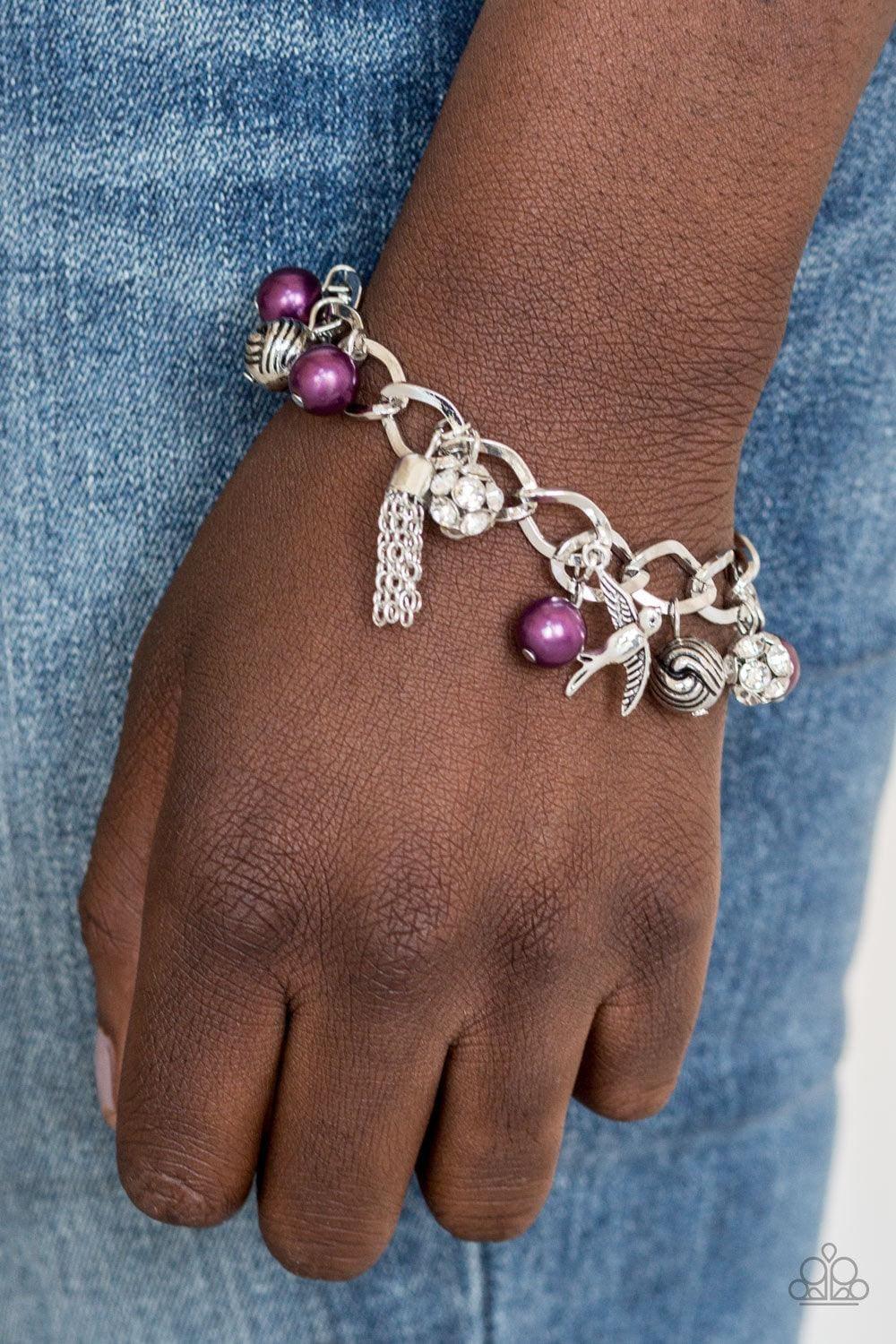 Paparazzi Accessories - Lady Love Dove - Purple Bracelet - Bling by JessieK