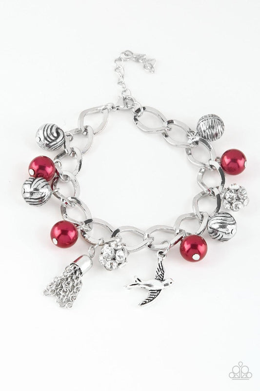 Paparazzi Accessories - Lady Love Dove - Red Bracelet - Bling by JessieK