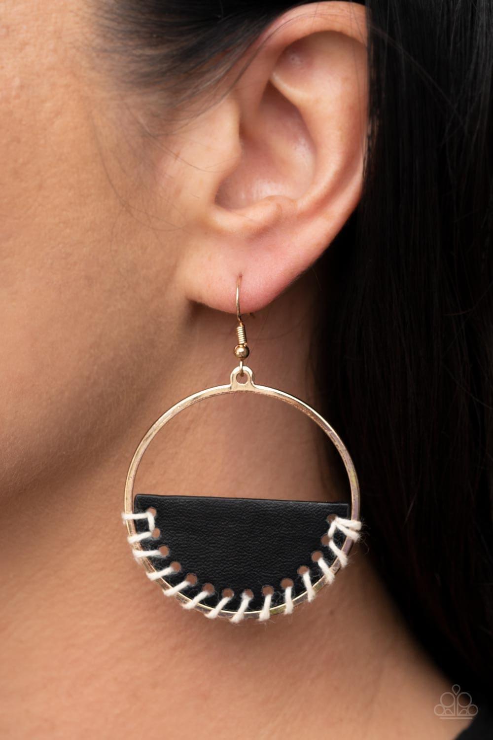 Paparazzi Accessories - Lavishly Laid Back - Black Earrings - Bling by JessieK