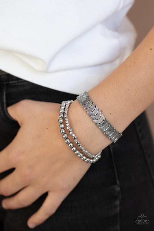 Paparazzi Accessories - Layer It On Me - Silver Bracelet - Bling by JessieK