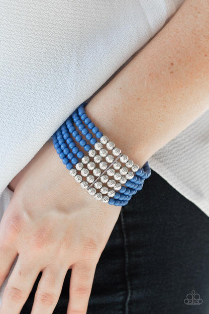 Paparazzi Accessories - Layer It On Thick - Blue Bracelet - Bling by JessieK