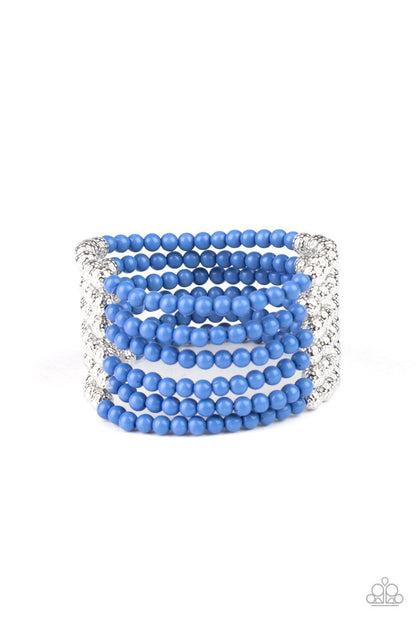 Paparazzi Accessories - Layer It On Thick - Blue Bracelet - Bling by JessieK