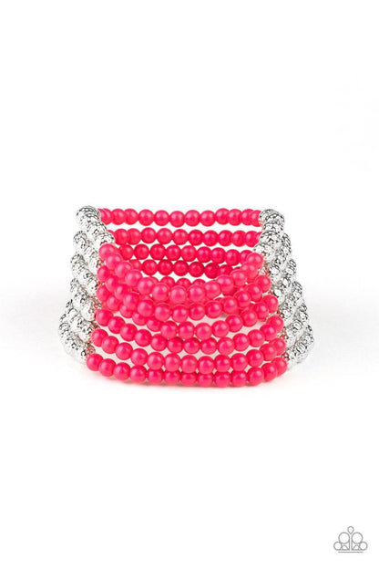 Paparazzi Accessories - Layer It On Thick - Pink Bracelet - Bling by JessieK
