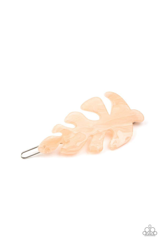Paparazzi Accessories - Leaf Your Mark - Pink Hair Clip - Bling by JessieK