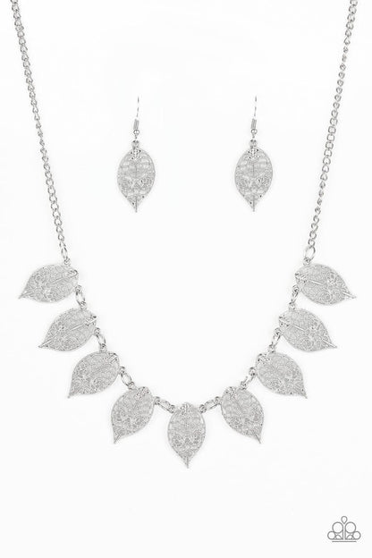 Paparazzi Accessories - Leafy Lagoon - Silver Neckless - Bling by JessieK