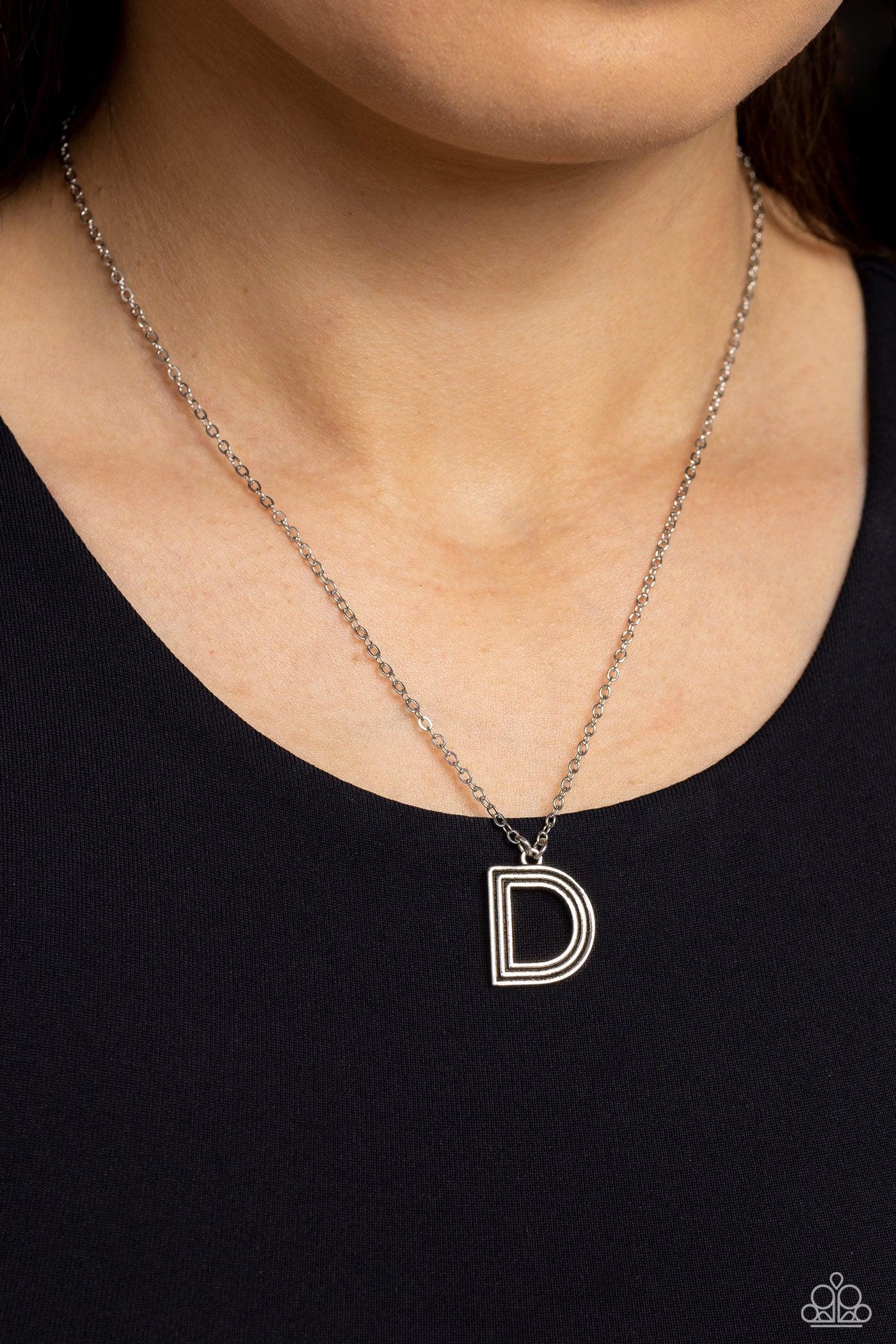 Paparazzi Accessories - Leave Your Initials - Silver - D Necklace - Bling by JessieK