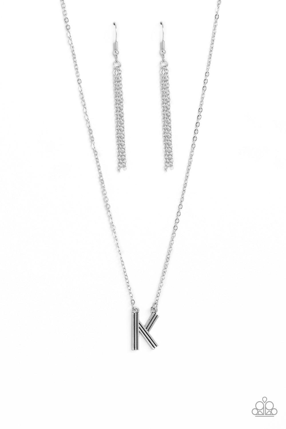 Paparazzi Accessories - Leave Your Initials - Silver - K Necklace - Bling by JessieK