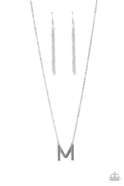 Paparazzi Accessories - Leave Your Initials - Silver - M Necklace - Bling by JessieK