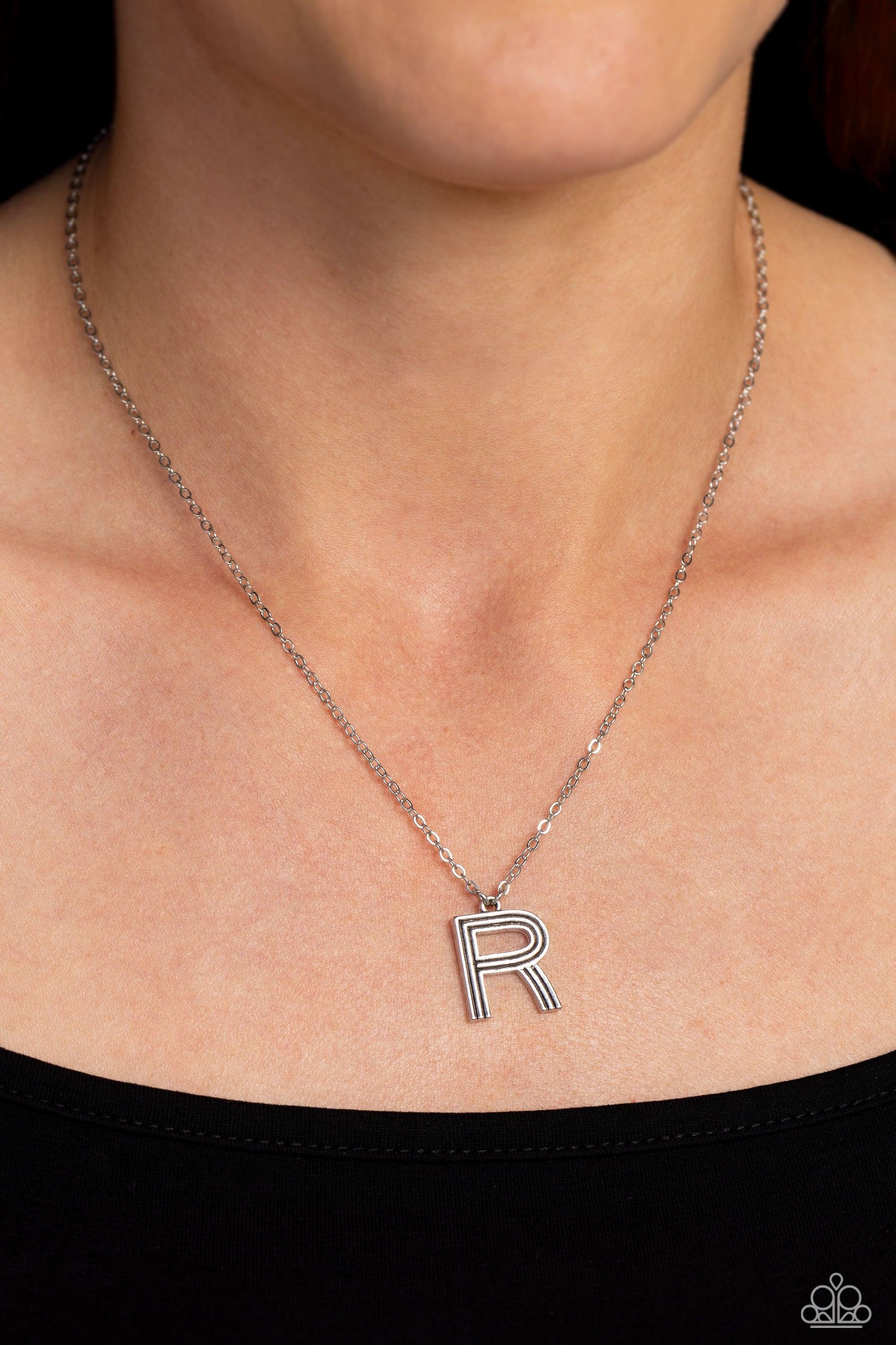 Paparazzi Accessories - Leave Your Initials - Silver - R Necklace - Bling by JessieK