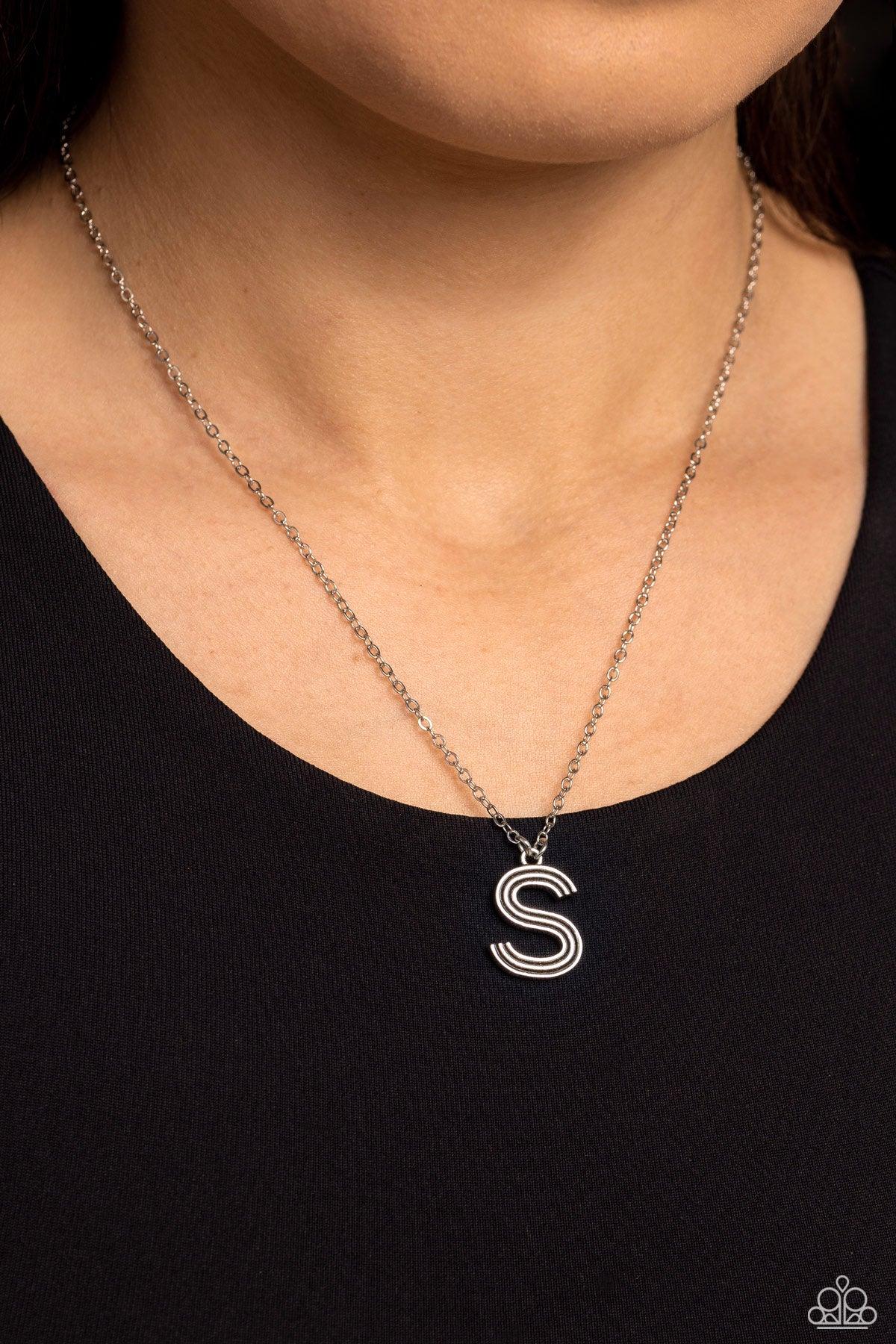 Paparazzi Accessories - Leave Your Initials - Silver - S Necklace - Bling by JessieK