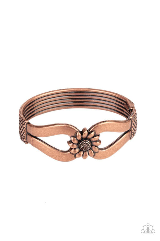 Paparazzi Accessories - Let a Hundred Sunflowers Bloom - Copper Bracelet - Bling by JessieK