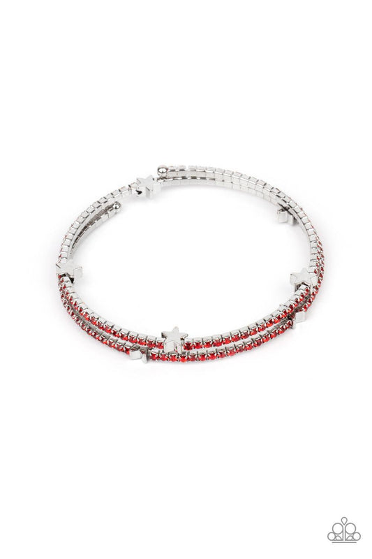 Paparazzi Accessories - Let Freedom Bling - Red Bracelet - Bling by JessieK