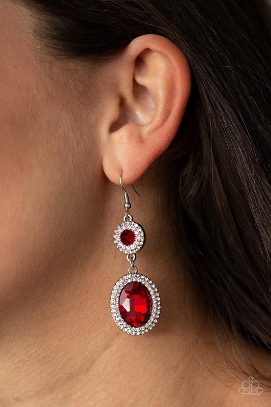 Paparazzi Accessories - Let It Bedazzle - Red Earrings - Bling by JessieK
