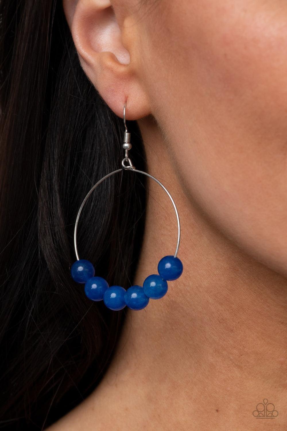 Paparazzi Accessories - Let It Slide - Blue Earrings - Bling by JessieK