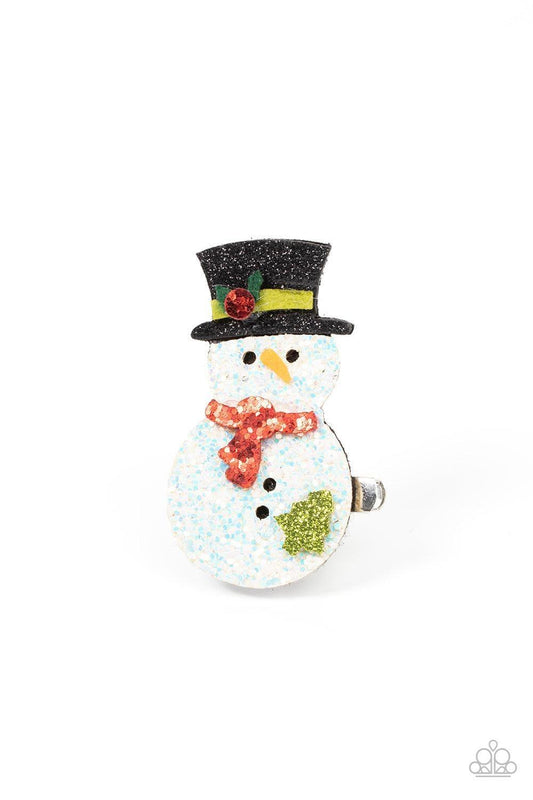 Paparazzi Accessories - Let It Snow - Multicolor Snow Man Hair Clip - Bling by JessieK