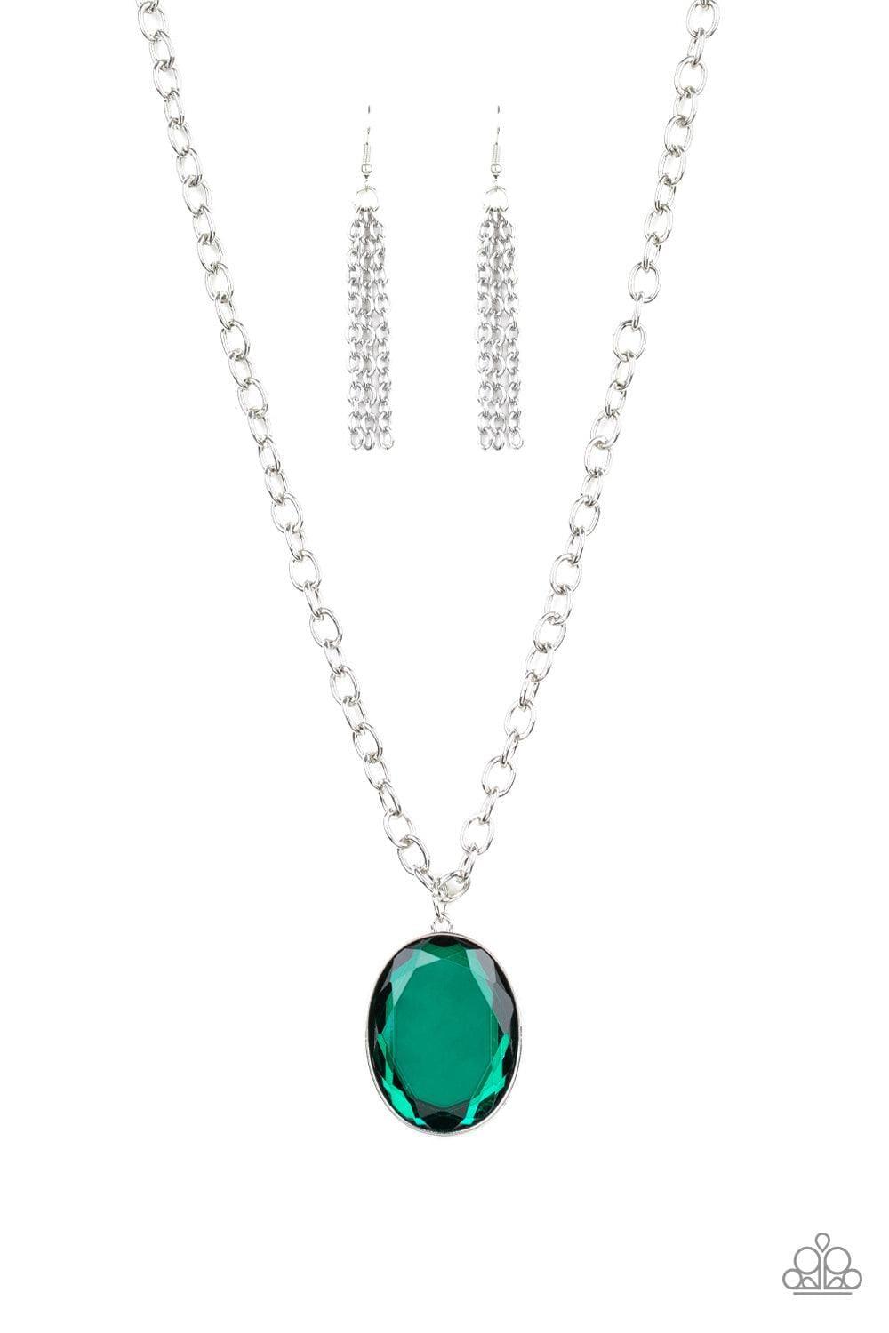 Paparazzi Accessories - Light As Heir - Green Necklace - Bling by JessieK