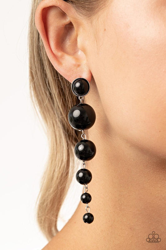 Paparazzi Accessories - Living a Wealthy Lifestyle - Black Earrings - Bling by JessieK