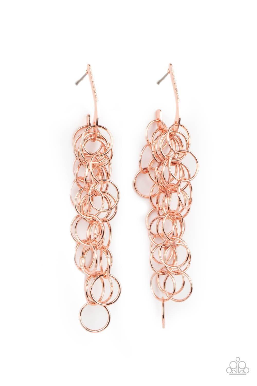 Paparazzi Accessories - Long Live The Rebels - Copper Earrings - Bling by JessieK