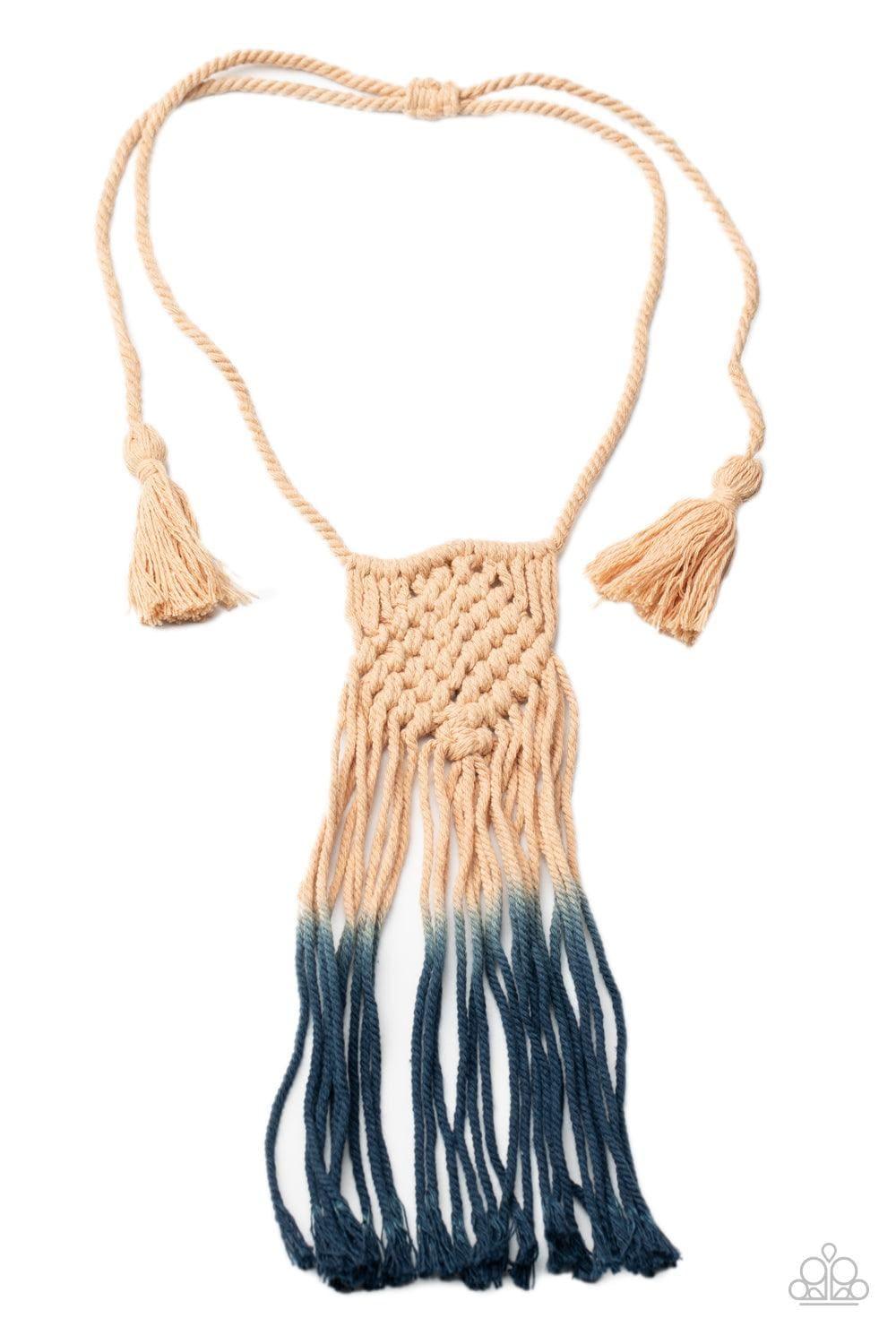 Paparazzi Accessories - Look At Macrame Now - Blue Necklace - Bling by JessieK