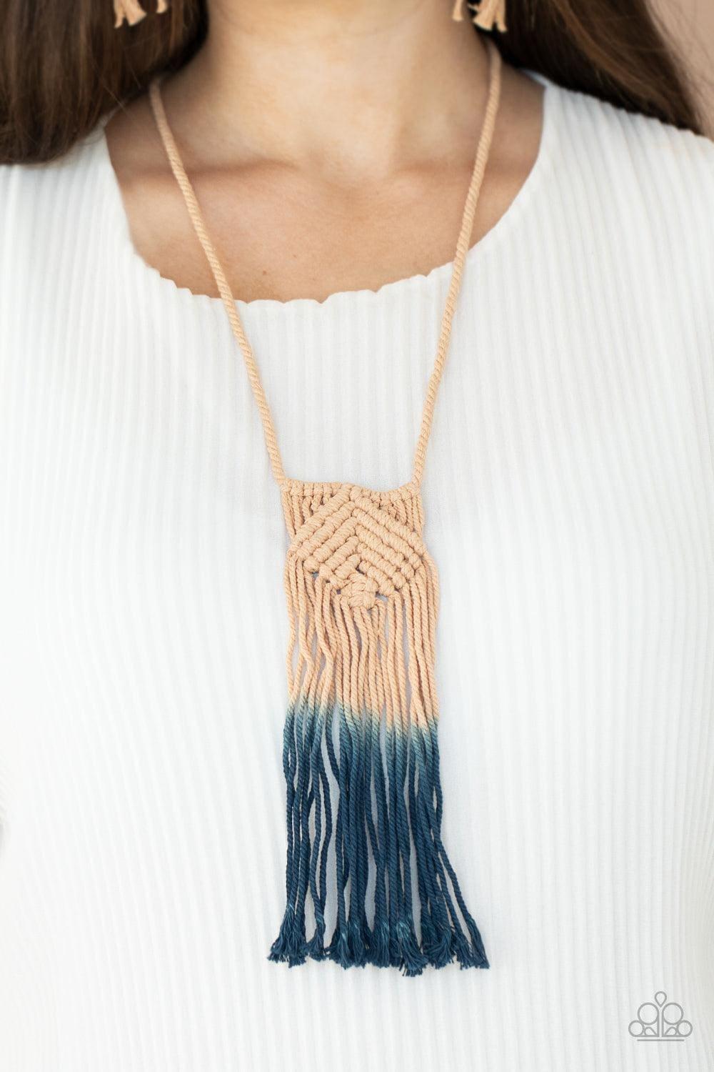 Paparazzi Accessories - Look At Macrame Now - Blue Necklace - Bling by JessieK