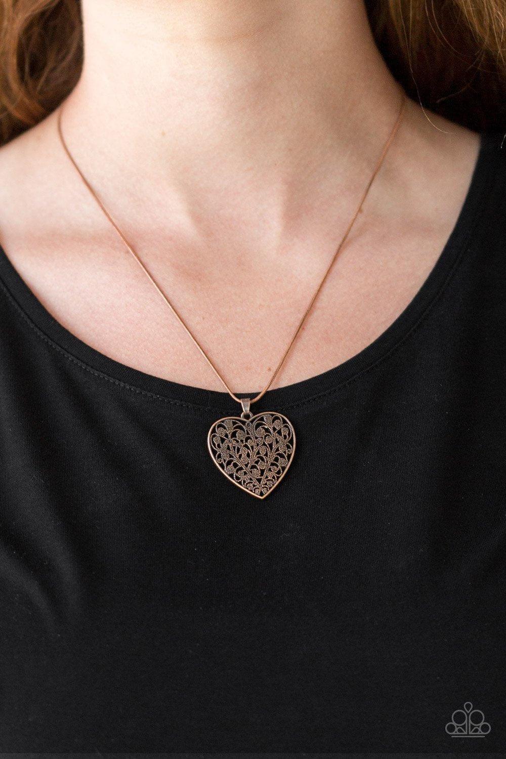 Paparazzi Accessories - Look Into Your Heart - Copper Necklace - Bling by JessieK