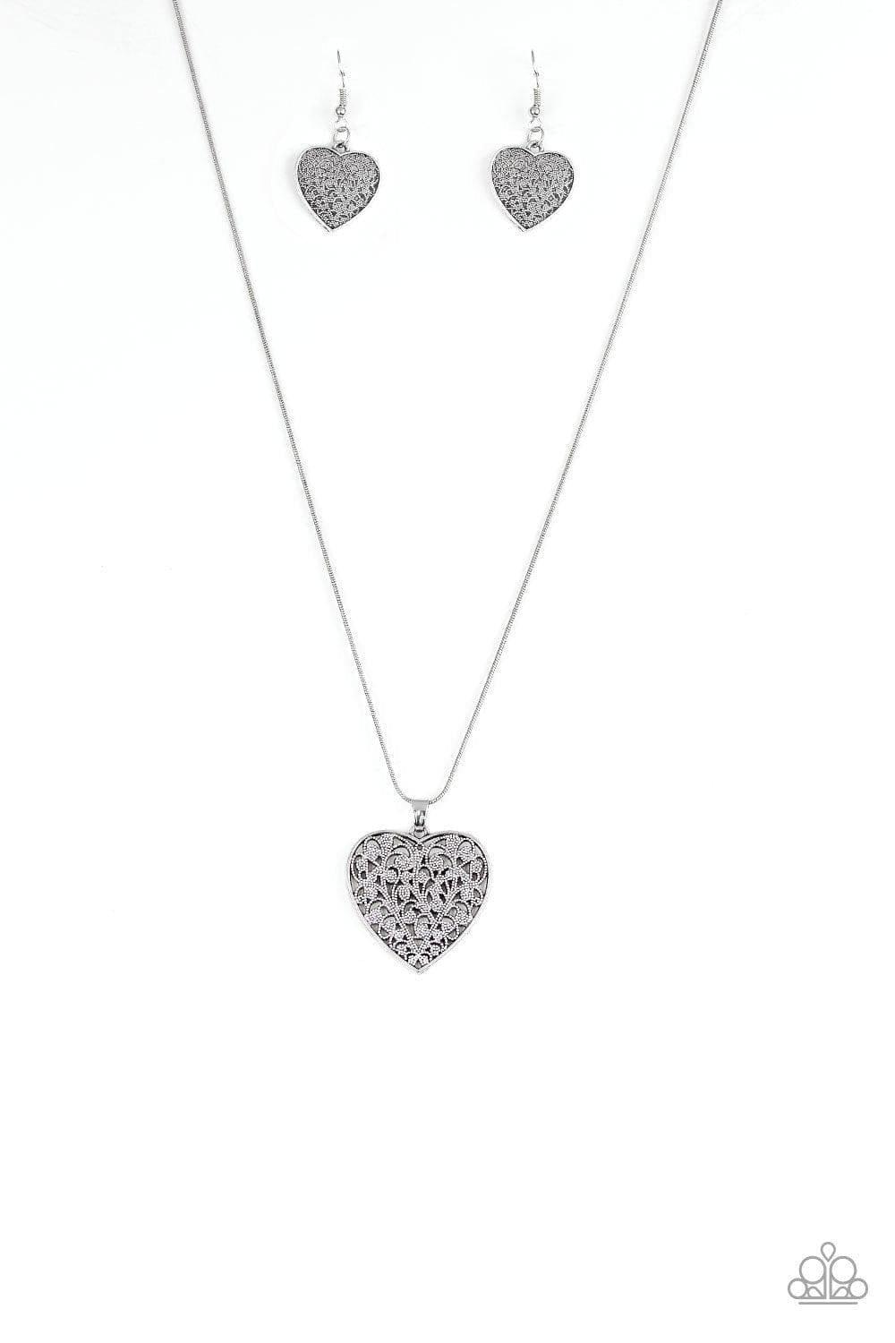 Paparazzi Accessories - Look Into Your Heart - Silver Necklace - Bling by JessieK