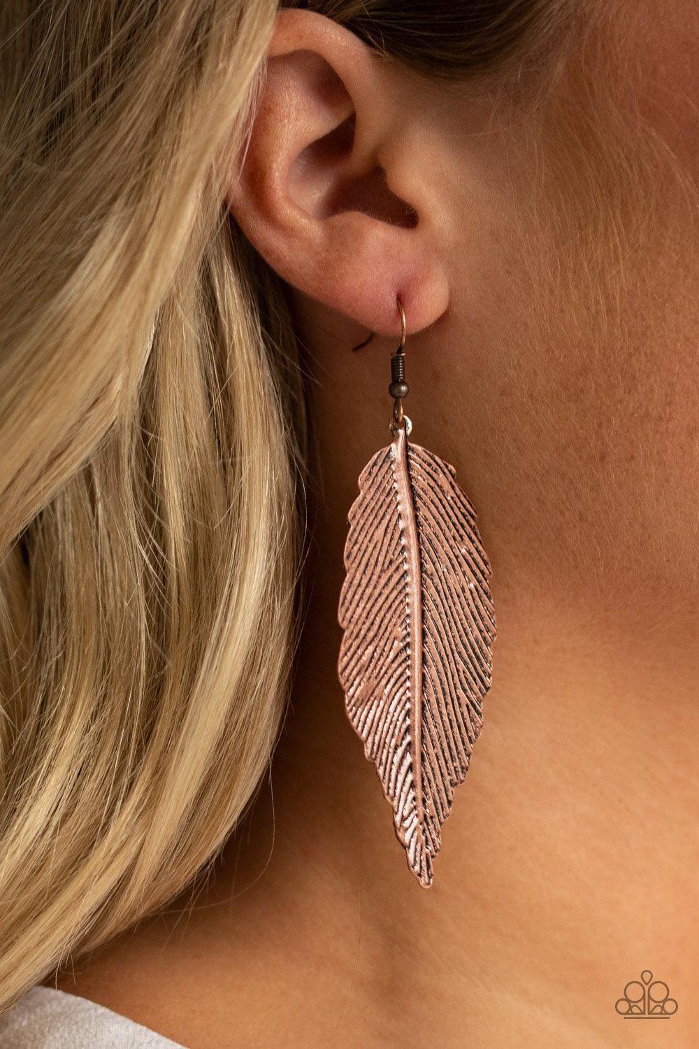 Paparazzi Accessories - Lookin For a Flight - Copper Earring - Bling by JessieK