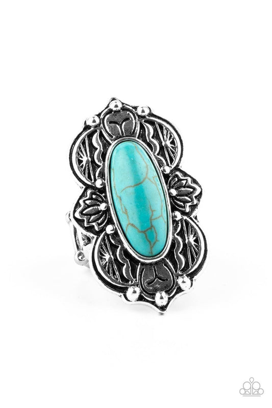 Paparazzi Accessories - Lotus Oasis - Blue Turquoise Ring - Bling by JessieK