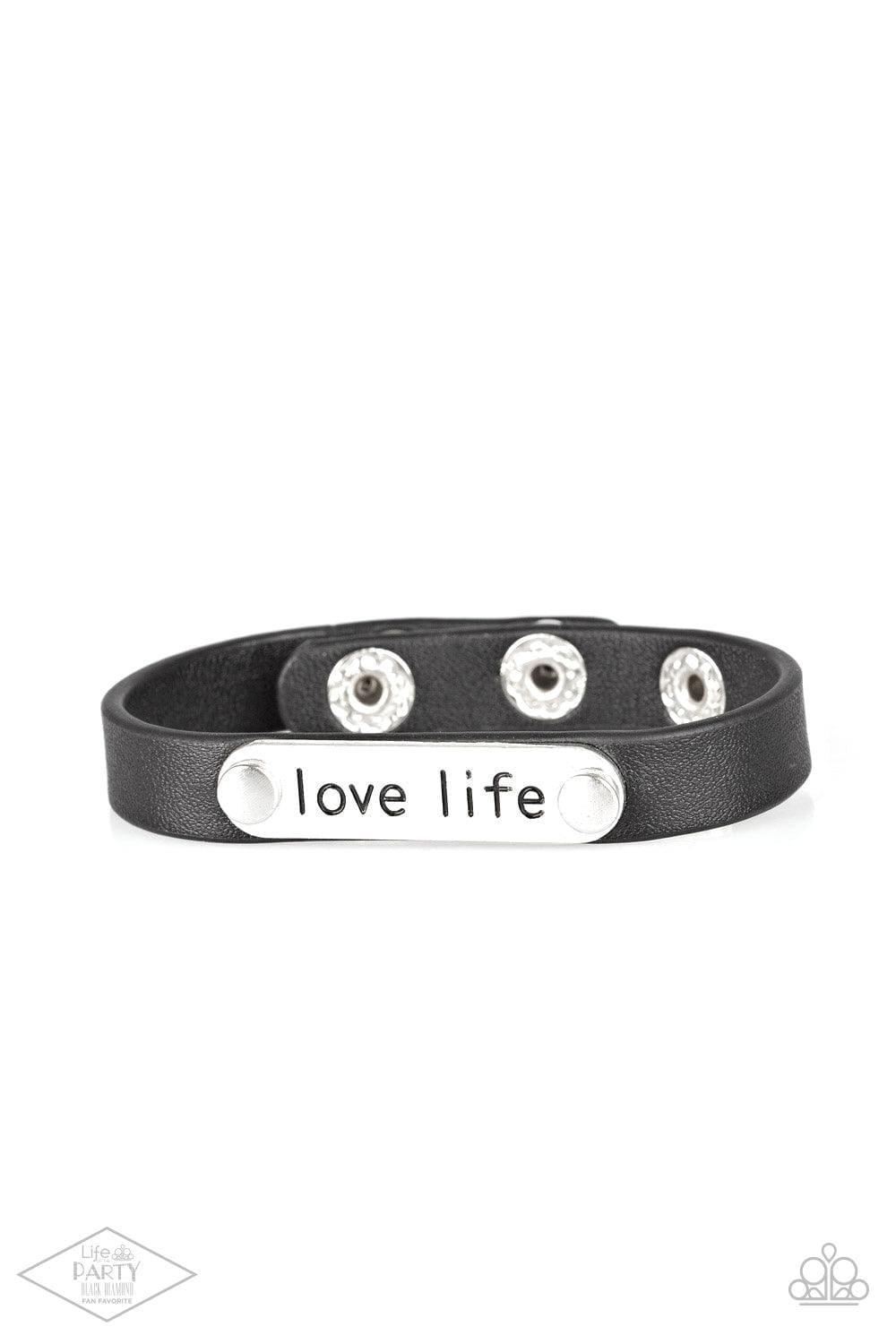 Paparazzi Accessories - Love Life - Black Snap Bracelet - Bling by JessieK