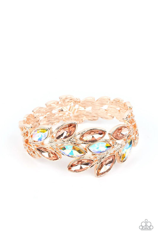 Paparazzi Accessories - Luminous Laurels - Rose Gold Bracelet - Bling by JessieK