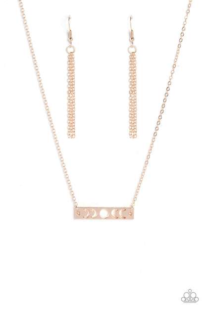 Paparazzi Accessories - Lunar Or Later - Rose Gold Necklace - Bling by JessieK