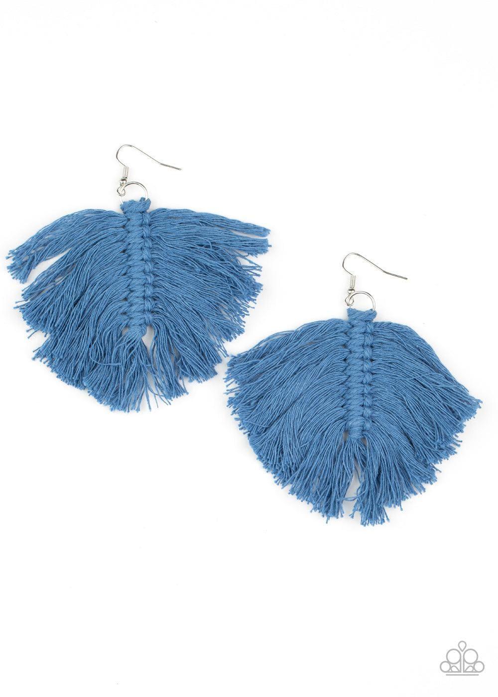 Paparazzi Accessories - Macrame Mamba - Blue Earrings - Bling by JessieK