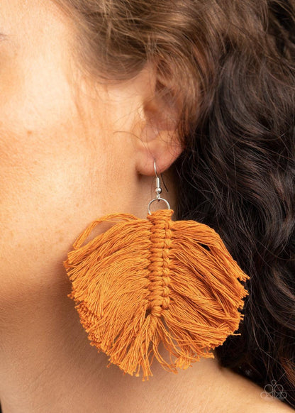 Paparazzi Accessories - Macrame Mamba - Brown Earrings - Bling by JessieK