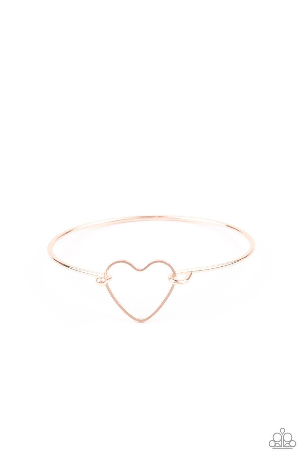 Paparazzi Accessories - Make Yourself Heart - Rose Gold Bracelet - Bling by JessieK