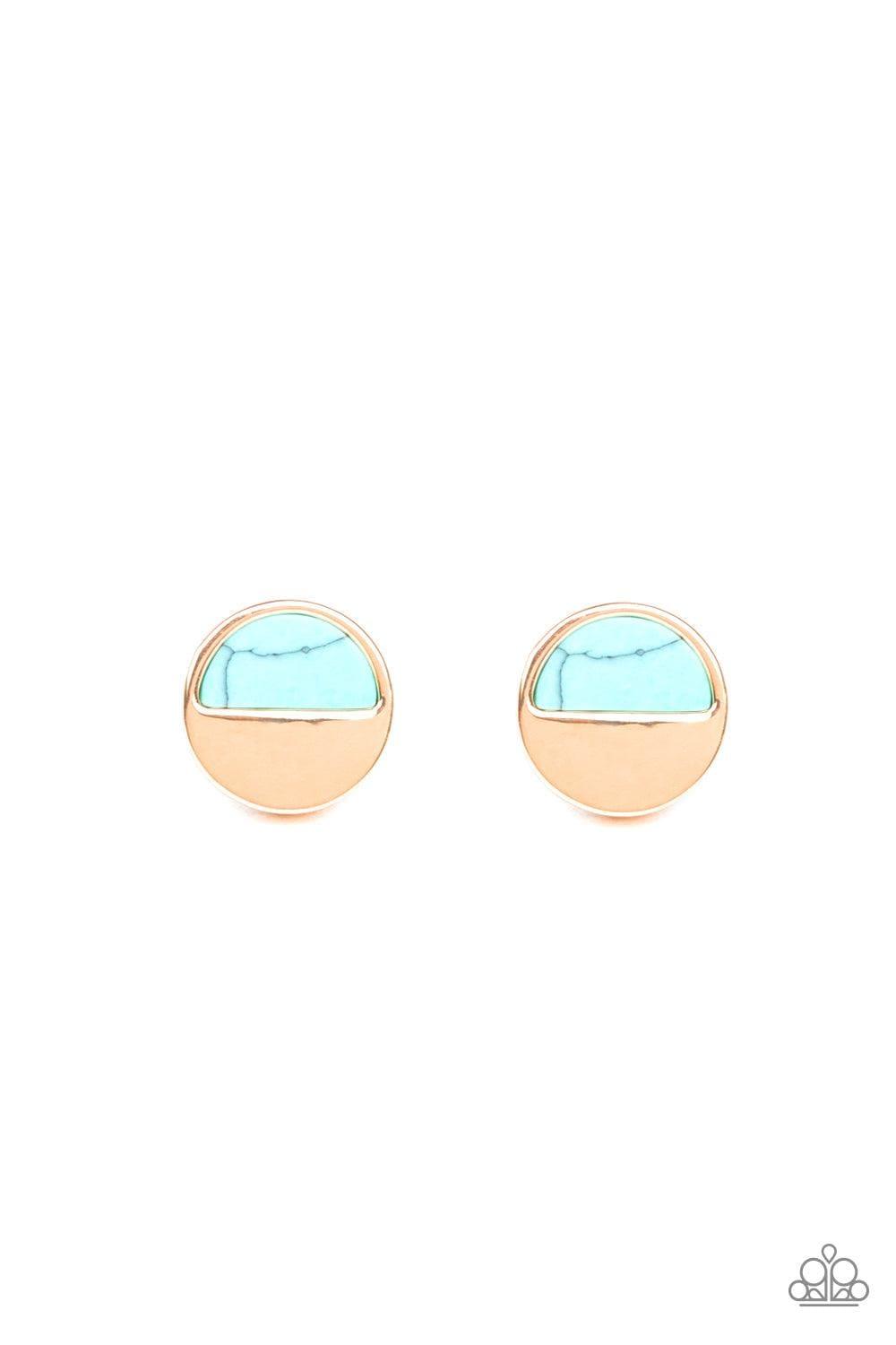 Paparazzi Accessories - Marble Minimalist - Blue Earrings - Bling by JessieK