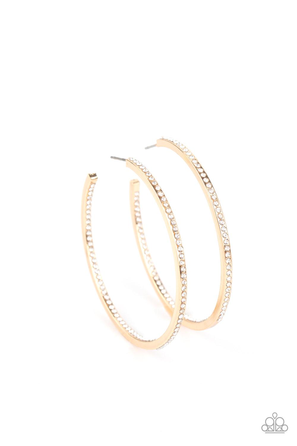 Paparazzi Accessories - Marquee Magic - Gold Hoop Earrings - Bling by JessieK